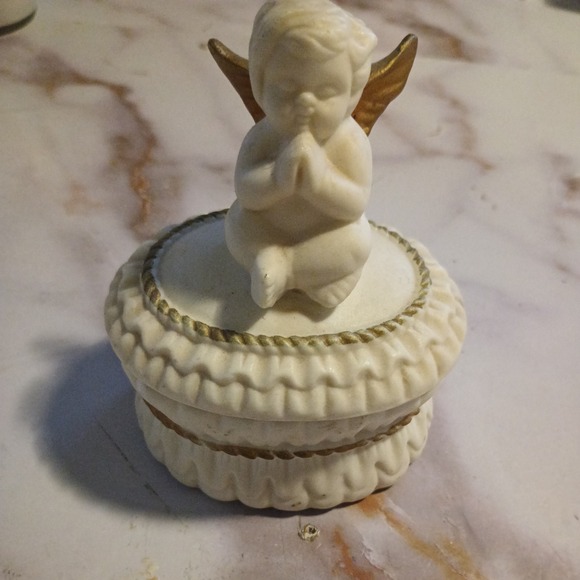 Vintage Angel Praying Box Ceramic Old Rare Collectible*SEE PICTURES FOR DETAILS* - Picture 14 of 16
